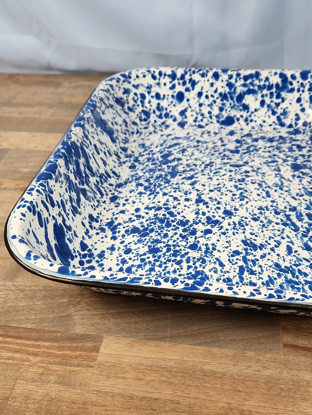 Vintage Blue & White Splatter Enamel Pan - Picture 3 of 10